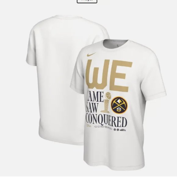 Nike White Denver Nuggets 2023 NBA Finals Champions Celebration Parade T-Shirt L - Picture 1 of 3